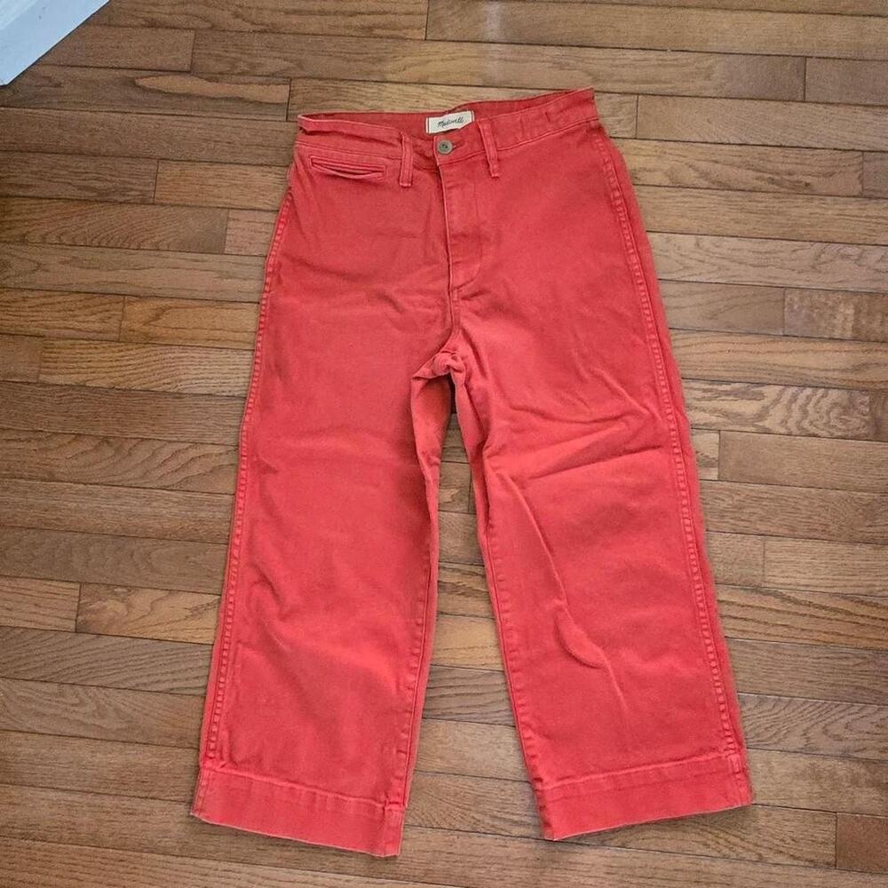 madewell womens coral slim emmett wide leg crop 26 petite